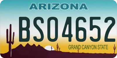 AZ license plate BSO4652
