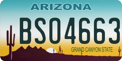 AZ license plate BSO4663