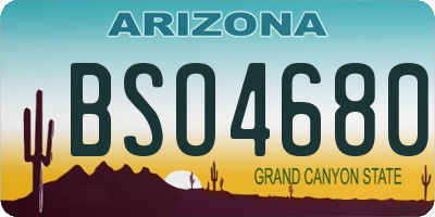 AZ license plate BSO4680
