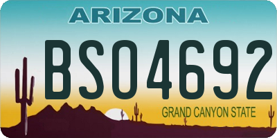 AZ license plate BSO4692