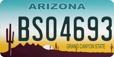 AZ license plate BSO4693