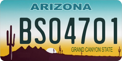 AZ license plate BSO4701