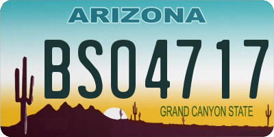 AZ license plate BSO4717