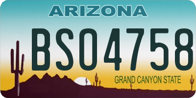 AZ license plate BSO4758
