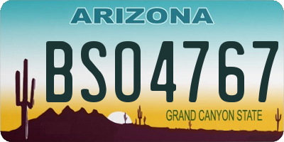 AZ license plate BSO4767