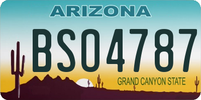 AZ license plate BSO4787