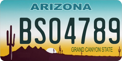 AZ license plate BSO4789