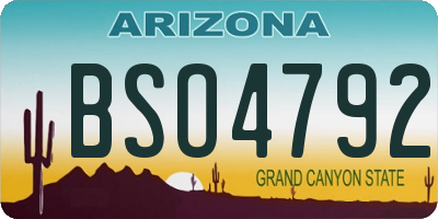 AZ license plate BSO4792
