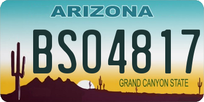 AZ license plate BSO4817