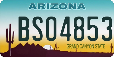 AZ license plate BSO4853
