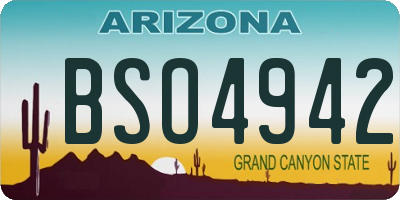 AZ license plate BSO4942