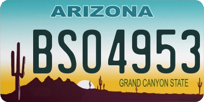 AZ license plate BSO4953
