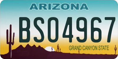 AZ license plate BSO4967
