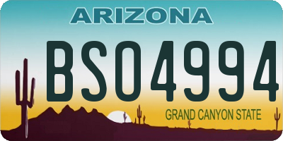 AZ license plate BSO4994