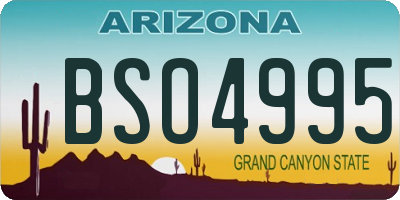 AZ license plate BSO4995