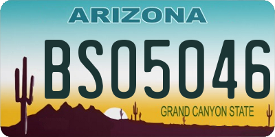 AZ license plate BSO5046