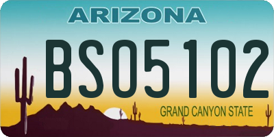 AZ license plate BSO5102