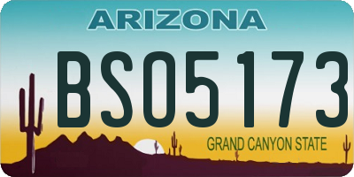 AZ license plate BSO5173