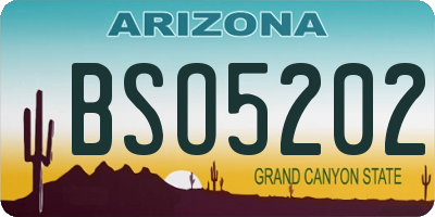 AZ license plate BSO5202