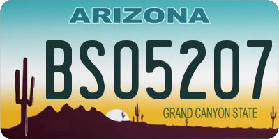 AZ license plate BSO5207
