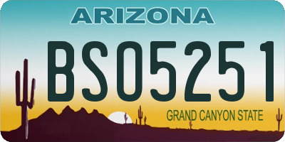 AZ license plate BSO5251