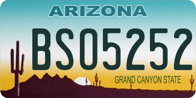 AZ license plate BSO5252
