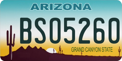 AZ license plate BSO5260