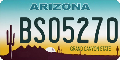 AZ license plate BSO5270