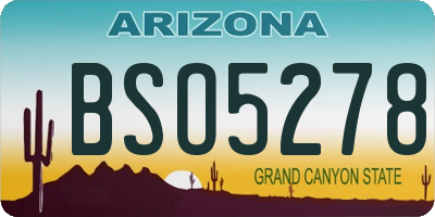 AZ license plate BSO5278