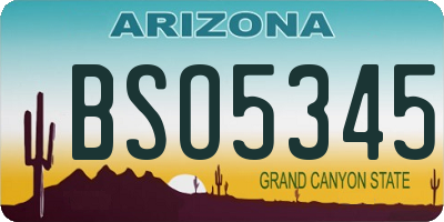 AZ license plate BSO5345