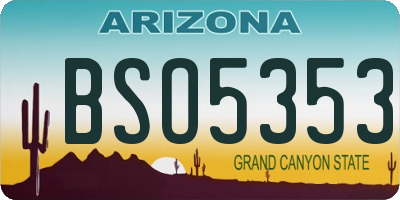 AZ license plate BSO5353