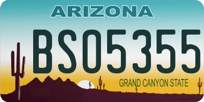 AZ license plate BSO5355
