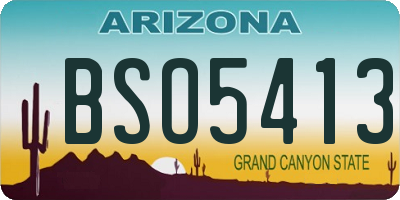 AZ license plate BSO5413