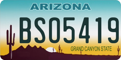 AZ license plate BSO5419
