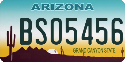 AZ license plate BSO5456