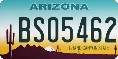 AZ license plate BSO5462