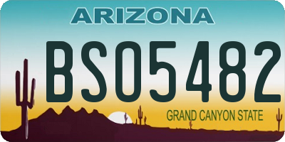 AZ license plate BSO5482