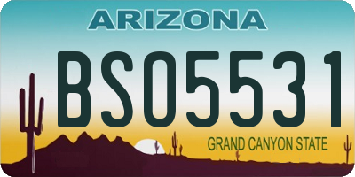 AZ license plate BSO5531