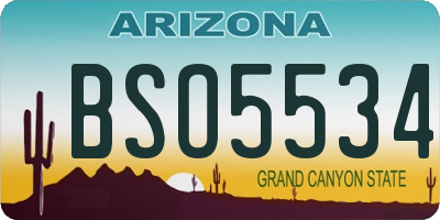 AZ license plate BSO5534
