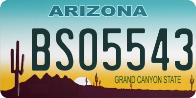 AZ license plate BSO5543
