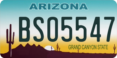 AZ license plate BSO5547