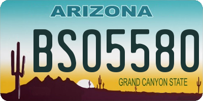 AZ license plate BSO5580