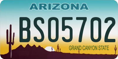 AZ license plate BSO5702