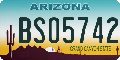 AZ license plate BSO5742