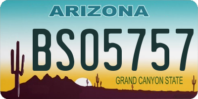 AZ license plate BSO5757