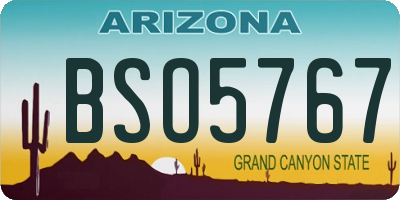 AZ license plate BSO5767