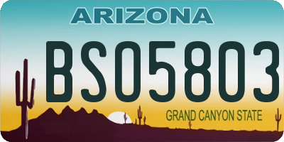 AZ license plate BSO5803