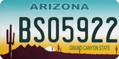 AZ license plate BSO5922