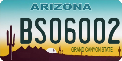 AZ license plate BSO6002