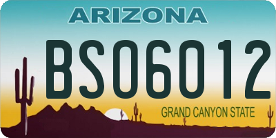 AZ license plate BSO6012